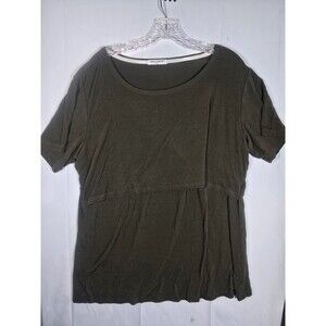 Small Show Green  Stretchy Maternity Nursing T-Shirt Top Womens XXL